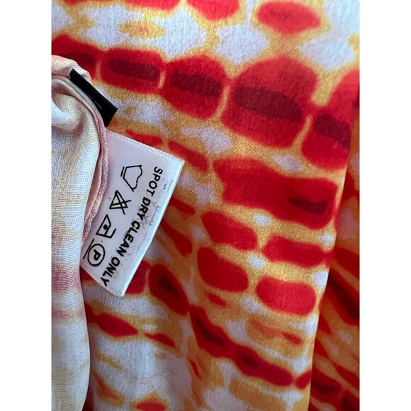 Sai Sankoh Riviera Shirt Dress Flowy Oversized Fit Orange White XL Long Sleeve - Picture 5 of 8